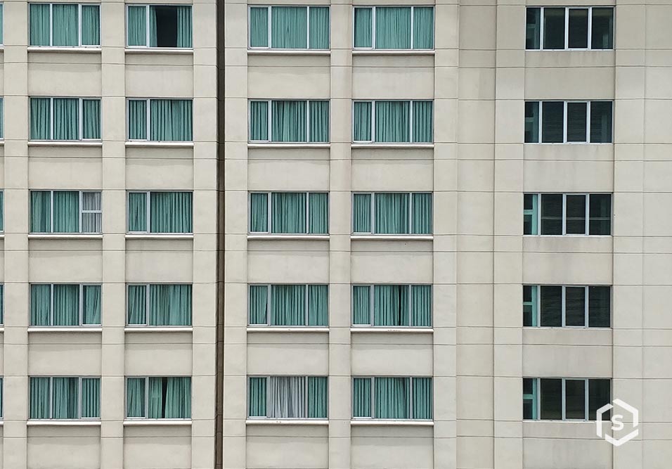 Janelas de um condomínio
