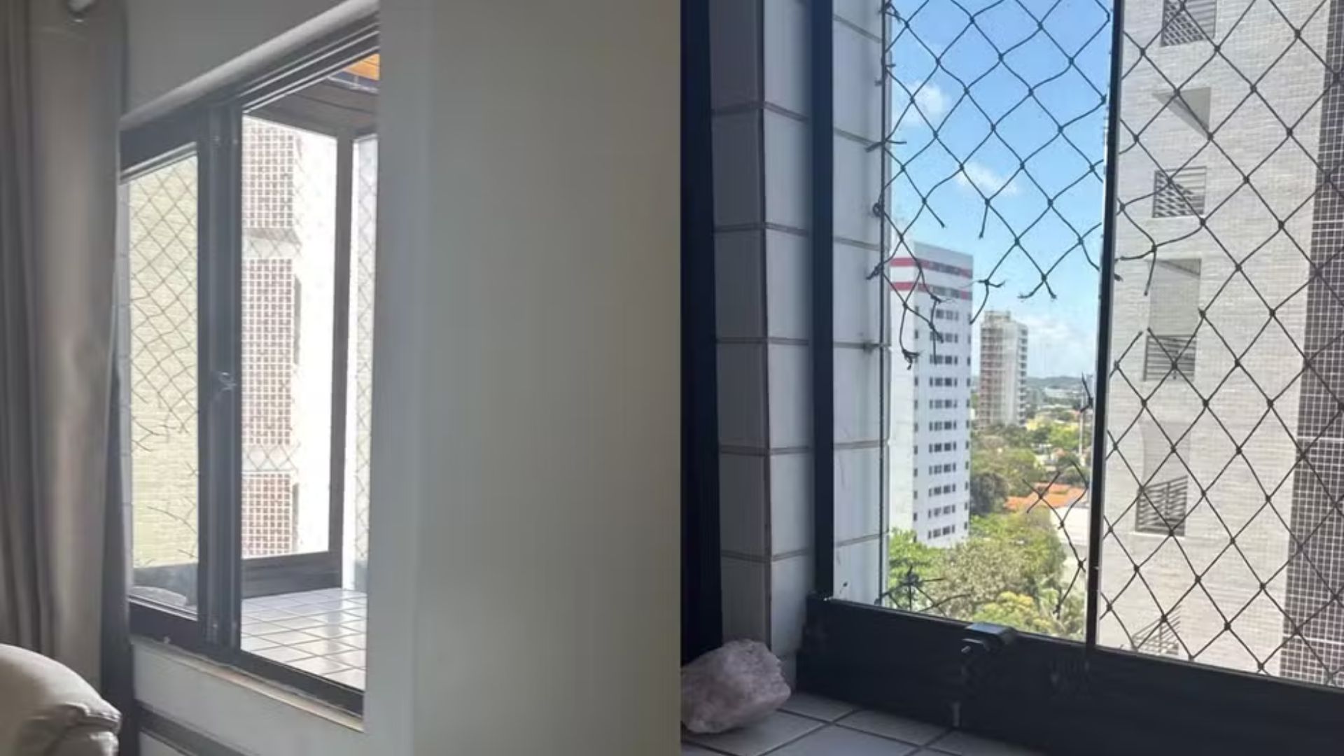 Tela de janela cortada